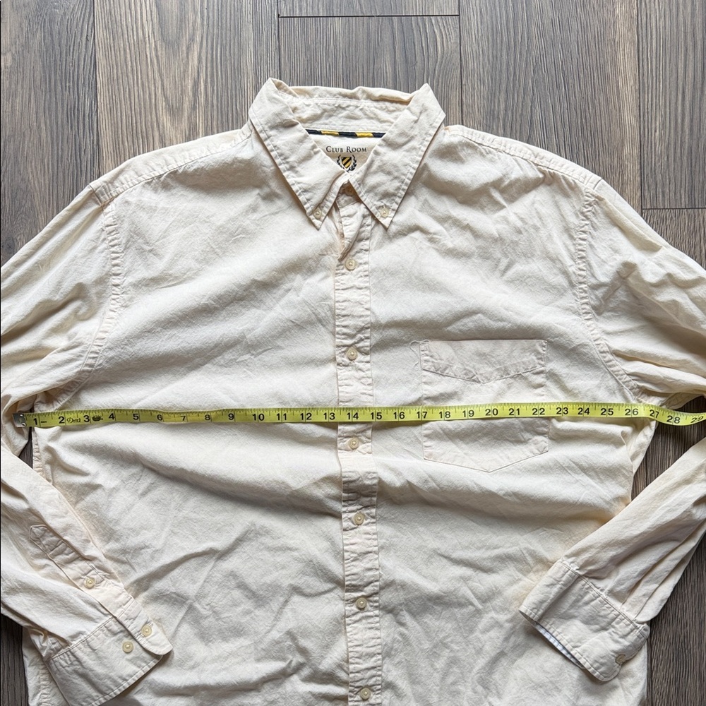 Club Room Men's Cream Long-Sleeve Button-Down Shirt - Picture 5 of 7